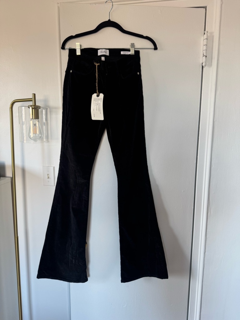 Frame Denim Women’s Black Boot Cut velvet Jeans